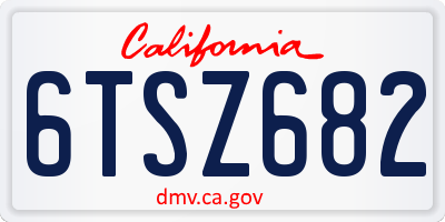 CA license plate 6TSZ682