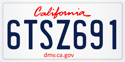 CA license plate 6TSZ691