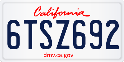 CA license plate 6TSZ692