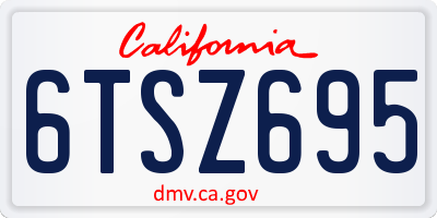 CA license plate 6TSZ695