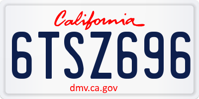 CA license plate 6TSZ696