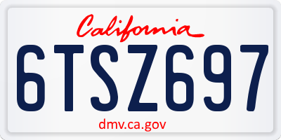CA license plate 6TSZ697