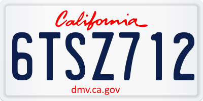 CA license plate 6TSZ712