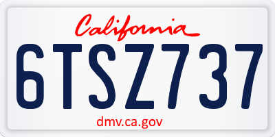 CA license plate 6TSZ737