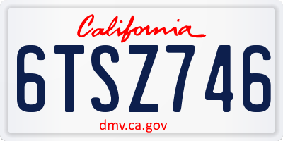 CA license plate 6TSZ746