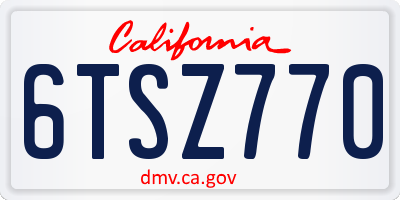 CA license plate 6TSZ770