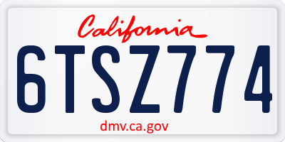 CA license plate 6TSZ774