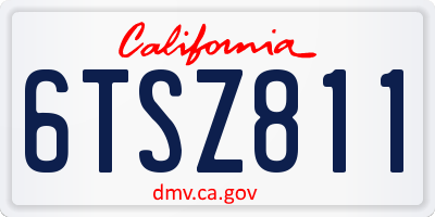 CA license plate 6TSZ811