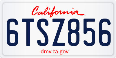 CA license plate 6TSZ856