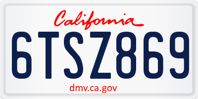 CA license plate 6TSZ869