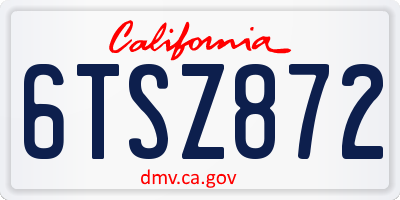 CA license plate 6TSZ872