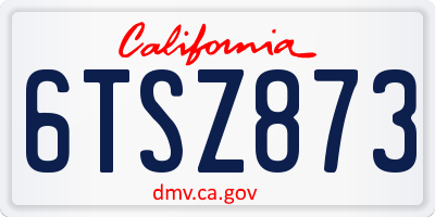 CA license plate 6TSZ873