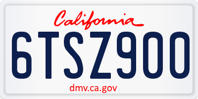 CA license plate 6TSZ900