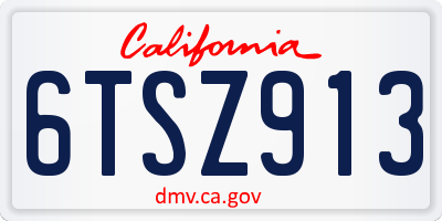 CA license plate 6TSZ913