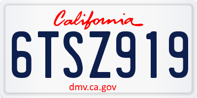 CA license plate 6TSZ919