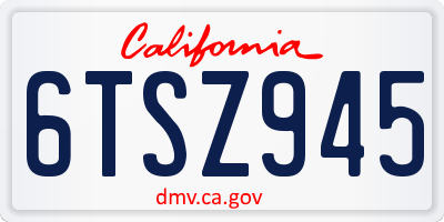 CA license plate 6TSZ945