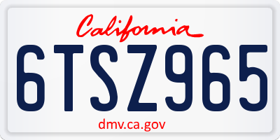 CA license plate 6TSZ965