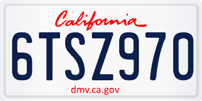CA license plate 6TSZ970