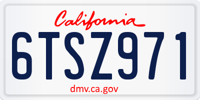 CA license plate 6TSZ971
