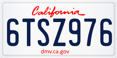 CA license plate 6TSZ976