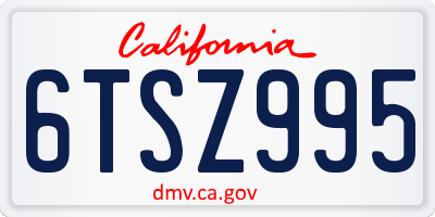 CA license plate 6TSZ995