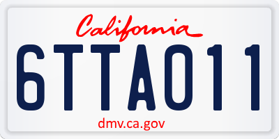 CA license plate 6TTA011