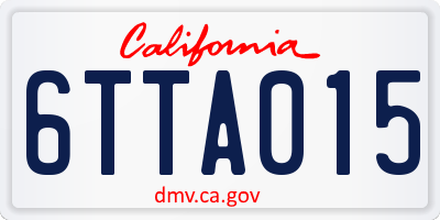 CA license plate 6TTA015