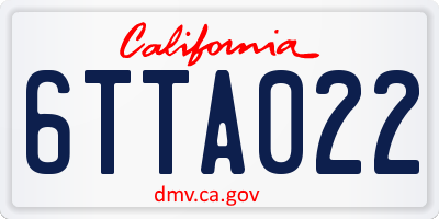 CA license plate 6TTA022