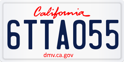 CA license plate 6TTA055