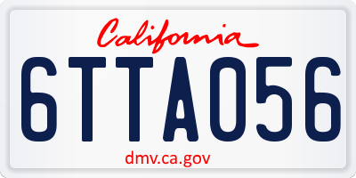 CA license plate 6TTA056