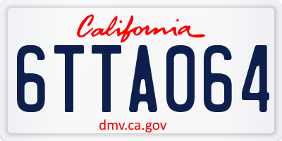 CA license plate 6TTA064