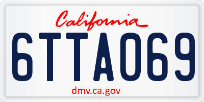 CA license plate 6TTA069