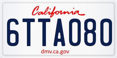 CA license plate 6TTA080