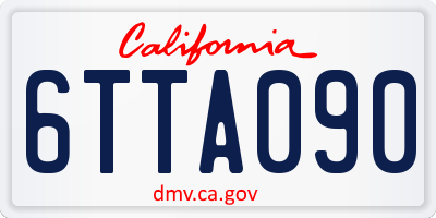 CA license plate 6TTA090