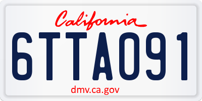 CA license plate 6TTA091