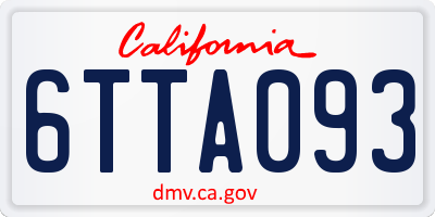 CA license plate 6TTA093