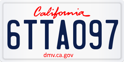 CA license plate 6TTA097