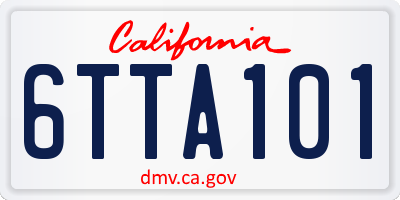 CA license plate 6TTA101