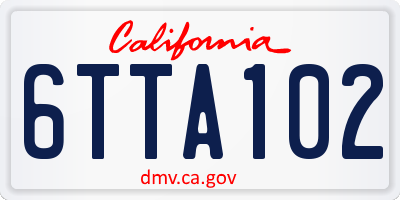 CA license plate 6TTA102