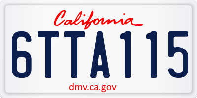CA license plate 6TTA115