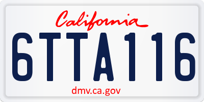 CA license plate 6TTA116
