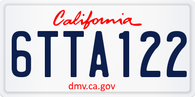 CA license plate 6TTA122