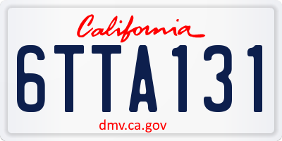 CA license plate 6TTA131