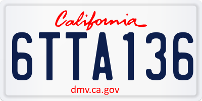 CA license plate 6TTA136