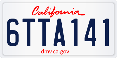 CA license plate 6TTA141