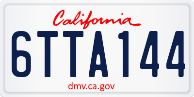 CA license plate 6TTA144