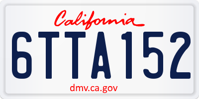 CA license plate 6TTA152