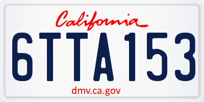 CA license plate 6TTA153