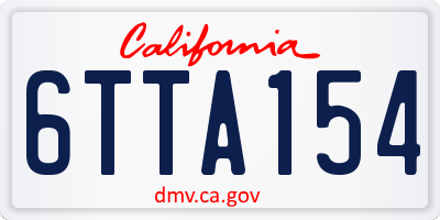 CA license plate 6TTA154