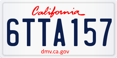 CA license plate 6TTA157